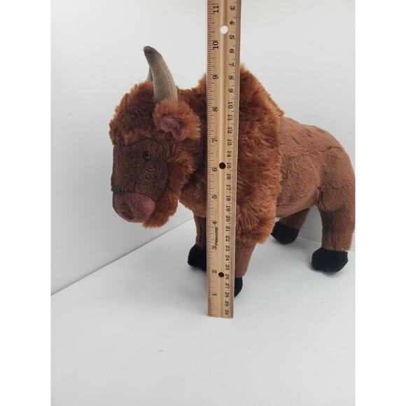 Wildlife Artist Inc Bison Plush 10" Brown Buffalo Realistic Stuffed Animal Toy - Picture 3 of 7